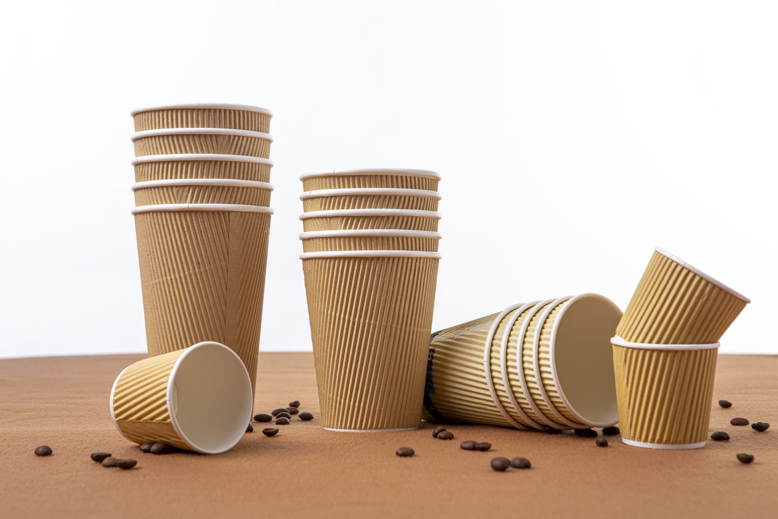 Fully Recyclable Biodegradable Paper Coffee Cup Ripple Wall  Paper Cup