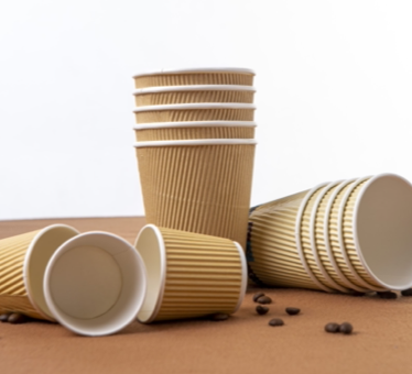 Fully Recyclable Biodegradable Paper Coffee Cup Ripple Wall  Paper Cup