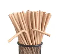 Disposable Eco friendly biodegradable compostable floral natural plant fiber bending wrapped flexible drinking paper straws