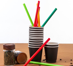 Eco Friendly 100% Biodegradable Cornstarch PLA Disposable Straw Plastic Straws Pointed For Hot Drink